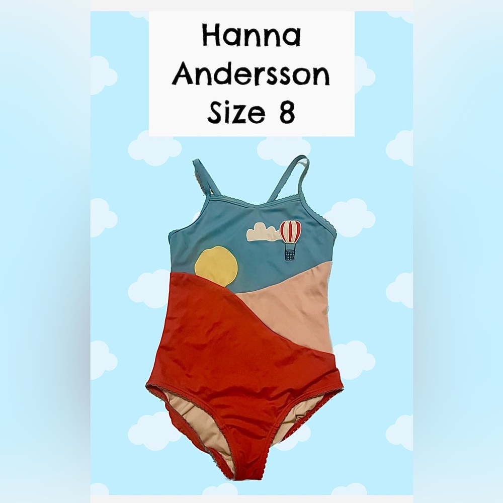 Hanna Andersson Blue and Red One Piece Swimsuit
